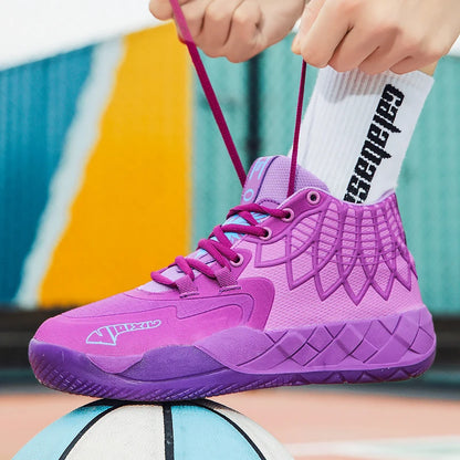 Mládežnické basketbalové boty pro skutečný boj, outdoorové, pohodlné, s odpružením, odolné proti opotřebení, módní, prodyšné