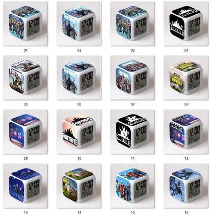 Fortnite-Wecker, niedlich, modisch, im Cartoon-Stil, personalisiert, kreativ, Kawaii, minimalistischer LED-Wecker, Geschenk zum Geburtstag von Freunden