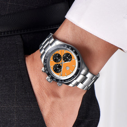 montre pour homme RollsTimi – Chronographe à quartz de luxe, verre saphir avec traitement antireflet, étanche, lumineuse – Idée cadeau pour homme