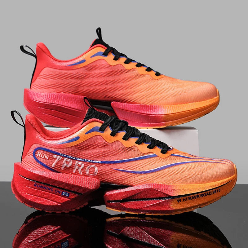 Sneakers da uomo con soletta in carbonio, scarpe sportive da esterno con suola morbida in rete, scarpe da corsa leggere, antiscivolo, casual, da coppia, da tennis