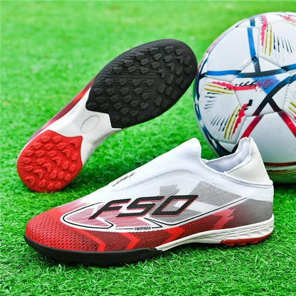 Nouvelles chaussures de football pour hommes, chaussures de futsal antidérapantes pour matchs en extérieur, chaussures de soccer ultralégères, chaussures de sport de haute qualité, chaussures à cheville haute et respira