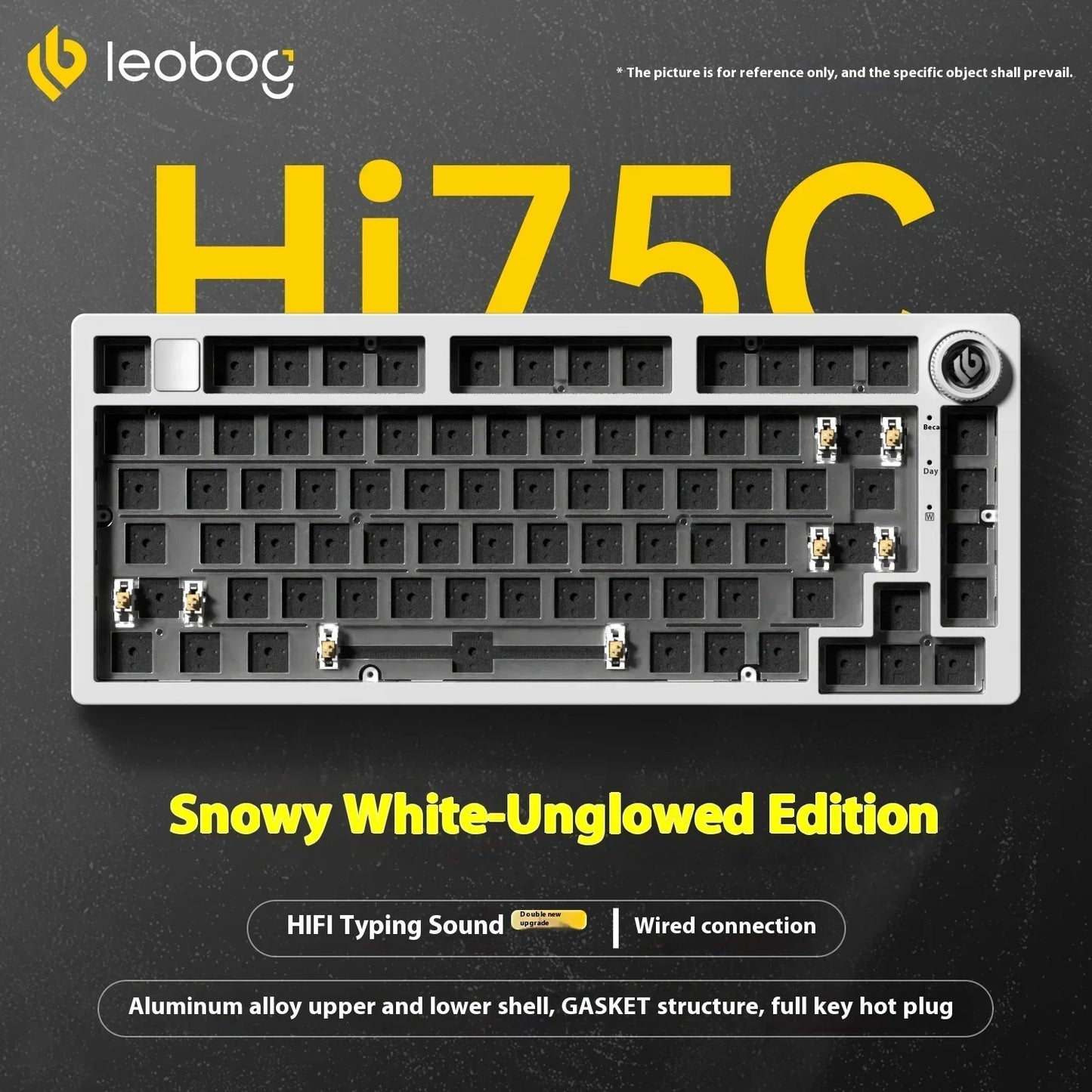Kit tastiera meccanica LEOBOG Hi75C 3 modalità/cablata Hot Swap con manopola, RGB, guarnizione in lega di alluminio, kit tastiera Hi75C per PC, regalo personalizzato