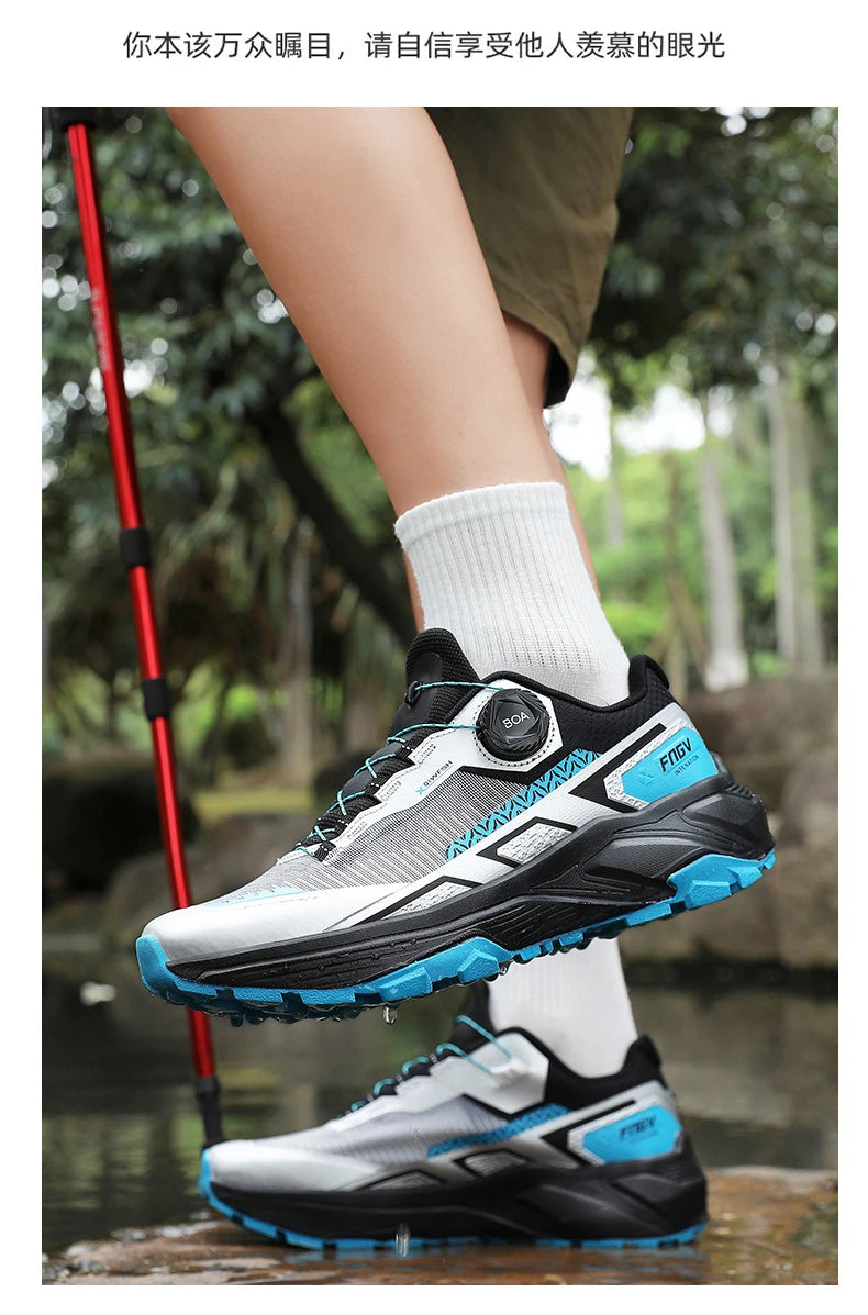 Chaussures de randonnée élégantes pour homme : baskets de trekking résistantes avec doublure moelleuse et chaude pour l'hiver – Chaussures pour homme