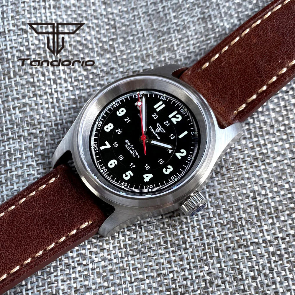 Tandorio 36 mm Fashion 20 BAR automatisk dykar- och pilotklocka för män och kvinnor NH35/PT5000/Miyota8215-urverk safirglas armbandsur med grön luminiscens