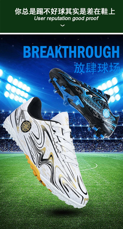 Kids Youth Soccer Cleats Football Shoes Men Non-Slip Breathable Lightweight Training Sneakers Boys Children Football Match Boots