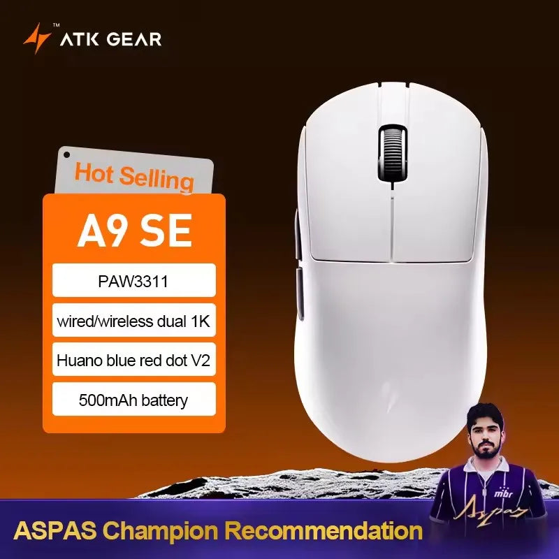 ATK Dragonfly A9 SE Plus Pro Max Ultra Wireless Gaming Mouse NearLink Ultra-lightweight Tri-mode Dual 8K Ergonomic E-sports Mice