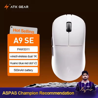 ATK Dragonfly A9 SE Plus Pro Max Ultra Wireless Gaming Mouse NearLink Ultra-lightweight Tri-mode Dual 8K Ergonomic E-sports Mice
