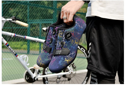 Zapatillas de ciclismo para hombre con cierre automático; zapatillas de ciclismo de carretera; zapatillas deportivas de ciclismo de montaña para exterior; zapatillas de ciclismo de spinning para mujer para interior