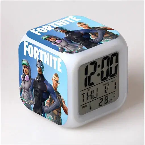 Fortnite-Wecker, niedlich, modisch, im Cartoon-Stil, personalisiert, kreativ, Kawaii, minimalistischer LED-Wecker, Geschenk zum Geburtstag von Freunden