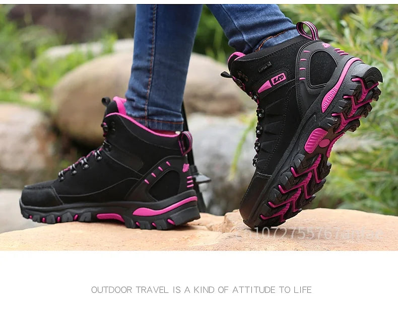 Couples Outdoor Hiking Shoes Comfortable Wear-Resistant Camping Climbing Mountain Shoes Breathable Sports Shoes Camping Boots
