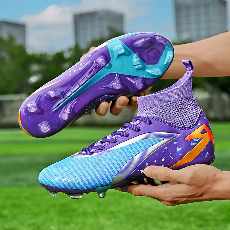 Chaussures de football pour hommes, crampons longs FG / crampons courts TF, antidérapantes, pour terrain naturel et synthétique, entraînement