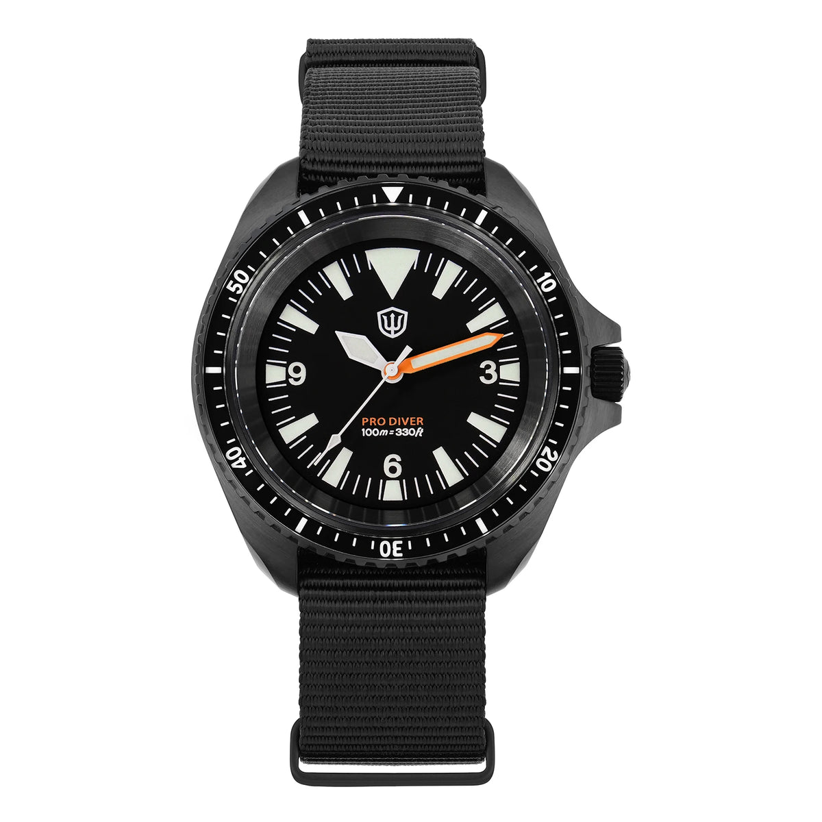 Herenhorloge van roestvrij staal. Vorm van de kast: rond