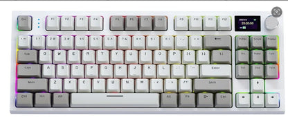 ATTACK SHARK K86 Mechanical Keyboard with Metal Knob,TFT Smart Color Screen,87-key Layout,RGB Lighting,and Three-mode Connection