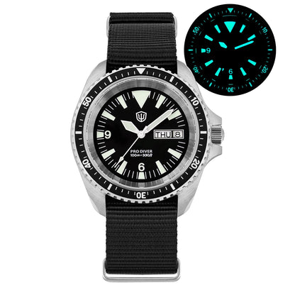 Orologio di lusso da uomo Watchdives WD1980 V3 con movimento al quarzo VH31 Sweep Seconds, vetro zaffiro con rivestimento AR e impermeabilità 10Bar