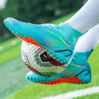 Herren-Fußballschuhe Herren-Rasen-Fußballschuhe, atmungsaktiv, weich, Outdoor-Fußballschuhe, Stollen, lange Spikes, bequeme Trainings- und Sportschuhe für Herren