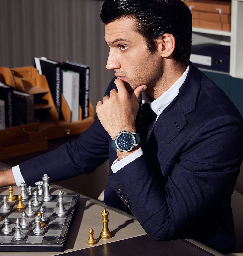 Montre pour homme SAPPHERO – Montre à quartz de luxe, étanche jusqu'à 50 m, équipée d'un mécanisme importé et d'un boîtier en acier inoxydable – Une idée cadeau idéale pour homme.