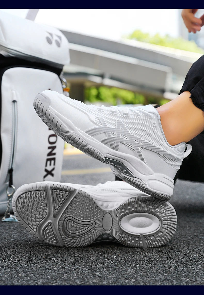 Herren Damen Badmintonschuhe Tischtennisschuhe für Volleyball Handball Sport-Sneaker rutschfest aus Mesh atmungsaktiv für das Training auf dem Spielfeld