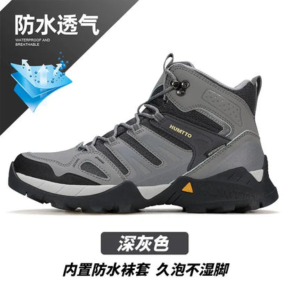 HUMTTO Hiking shoes Men's waterproof hunting Boots Tactical Desert Combat Ankle trekking Boots Male Women warm Leather Sneakers