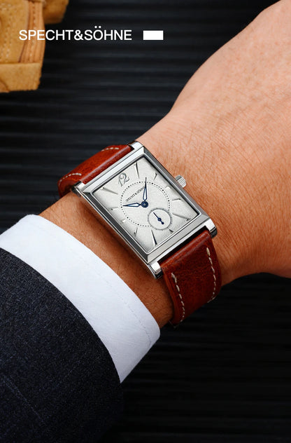 Orologio da uomo in acciaio inossidabile. Forma della cassa: rettangolare