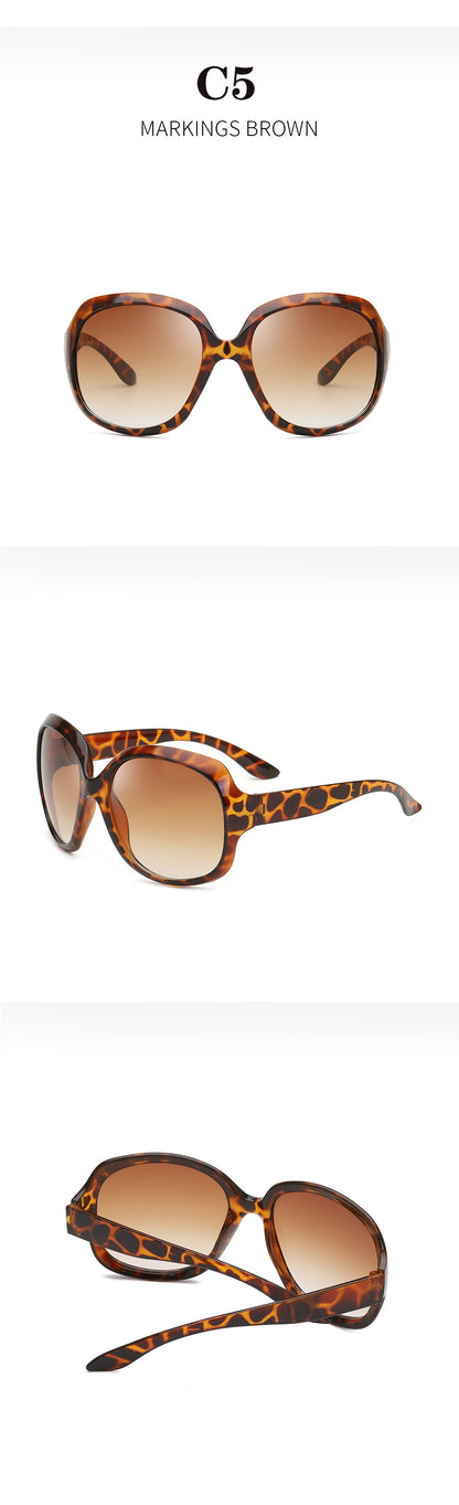 Oversized  Sunglasses Women Luxury Brand Designers Oval Sun Glasses Vintage Black Shades UV400 zonnebril dames