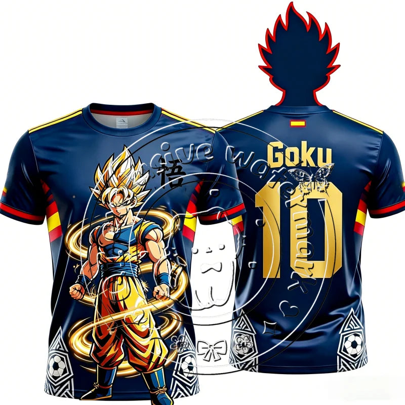 Dragon Ball Retro Super Goku 10 3D ispis, brzo sušenje, prozračan uniseks majica kratkih rukava za nogomet i košarku, casual sportska majica