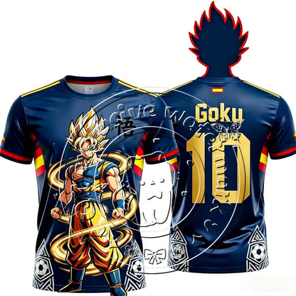 Dragon Ball Retro Super Goku 10 3D ispis, brzo sušenje, prozračan uniseks majica kratkih rukava za nogomet i košarku, casual sportska majica