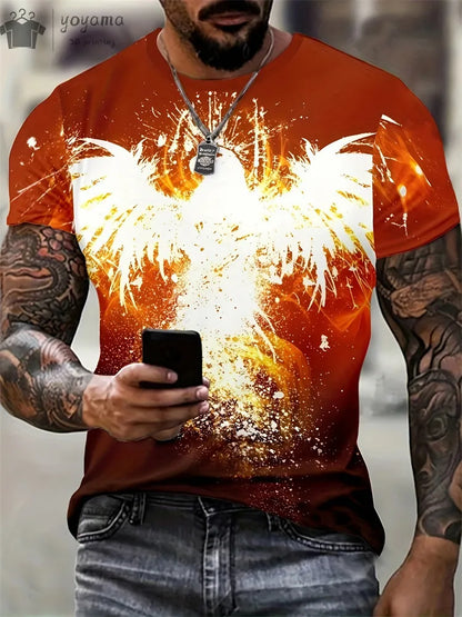Animal Dragon 3D Print Sport Rychleschnoucí Prodyšné Pánské Tričko Outdoor Street Harajuku Běh Fitness Krátký rukáv Oblečení Top Léto
