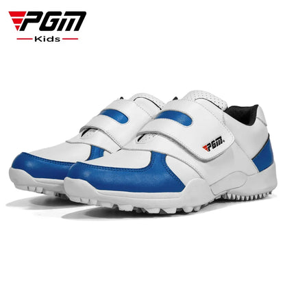 PGM Chaussures de golf pour enfants (filles et garçons) - Baskets d'extérieur antidérapantes en cuir pour enfants - Chaussures de sport XZ054