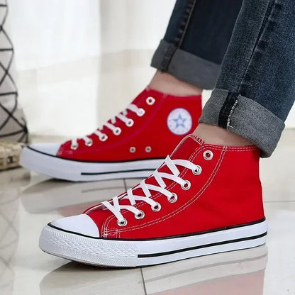 Baskets montantes classiques confortables, chaussures de sport plates, chaussures de marche confortables, mode respirante, toile de loisirs canisée, nouveau
