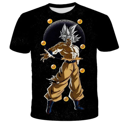 T-shirt d'été à manches courtes pour enfants avec imprimé graphique Dragon Ball Z en 3D - Best-seller - T-shirt tendance pour enfants et adultes - Goku Y2k