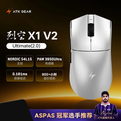 ATK Blazing Sky X1 V2 Series Wireless Mouse Dual Mode Paw 3950ultra 8k Return Rate Custom Ergonomics E-Sport Gaming Ofiice Mouse