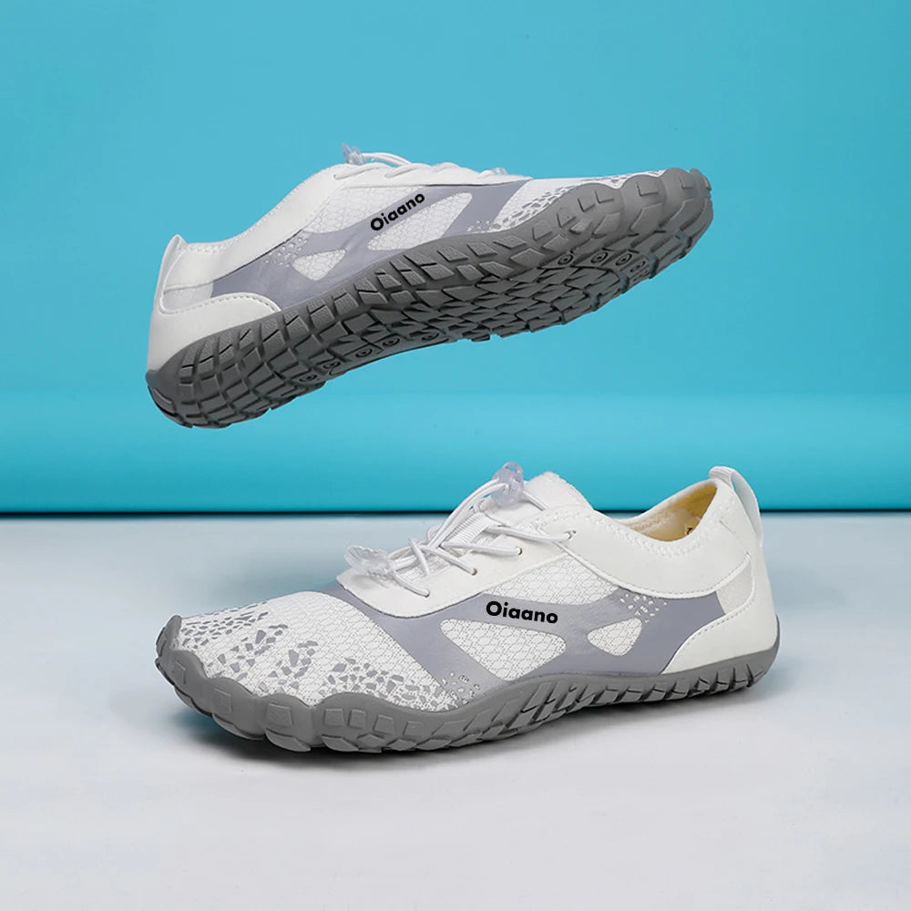 Oiaano Barfußschuhe mit breiter Zehenbox, schwarz, für Damen und Herren, Unisex-Sportsneaker, Aqua-Strandschuhe mit weicher Sohle, leicht und atmungsaktiv
