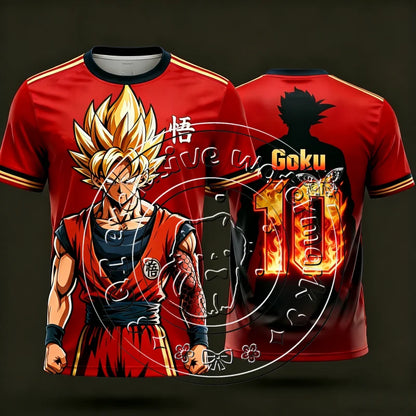 Dragon Ball Retro Super Goku 10 3D ispis, brzo sušenje, prozračan uniseks majica kratkih rukava za nogomet i košarku, casual sportska majica