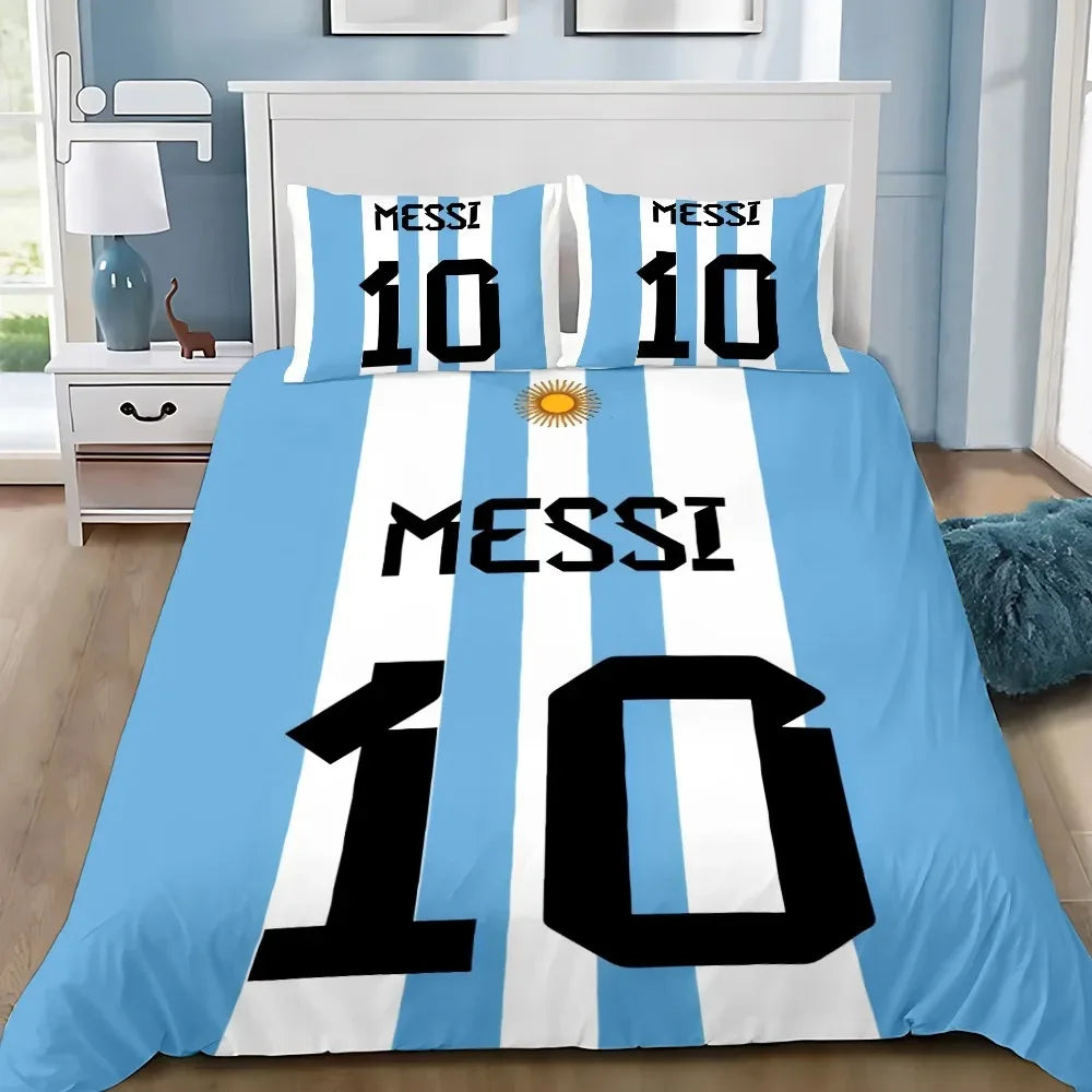 Football Star M-messis Duvet Cover Pillowcase Bedding Set Adult Boy Girl Bedroom Decoration Children Single Double Large Size