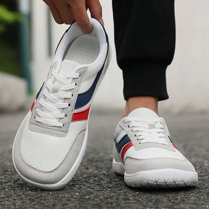 Zapatillas de hombre de puntera ancha, de moda, con suela blanda y horma ancha, calzado informal para exterior, unisex, de malla, tipo «barefoot», tenis de hombre