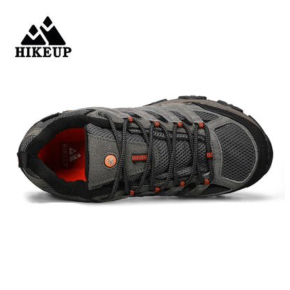 HIKEUP: Zapatillas de senderismo para hombre, de diseño, para escalada y trekking, de cuero, para deportes al aire libre, trabajo y carrera.
