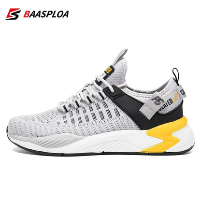 Baasploa – Pantofi de alergare pentru bărbați, de marcă, de designer, din plasă, casual, ușori, cu șireturi, pantofi noi de tenis pentru bărbați, destinați sporturilor în aer liber