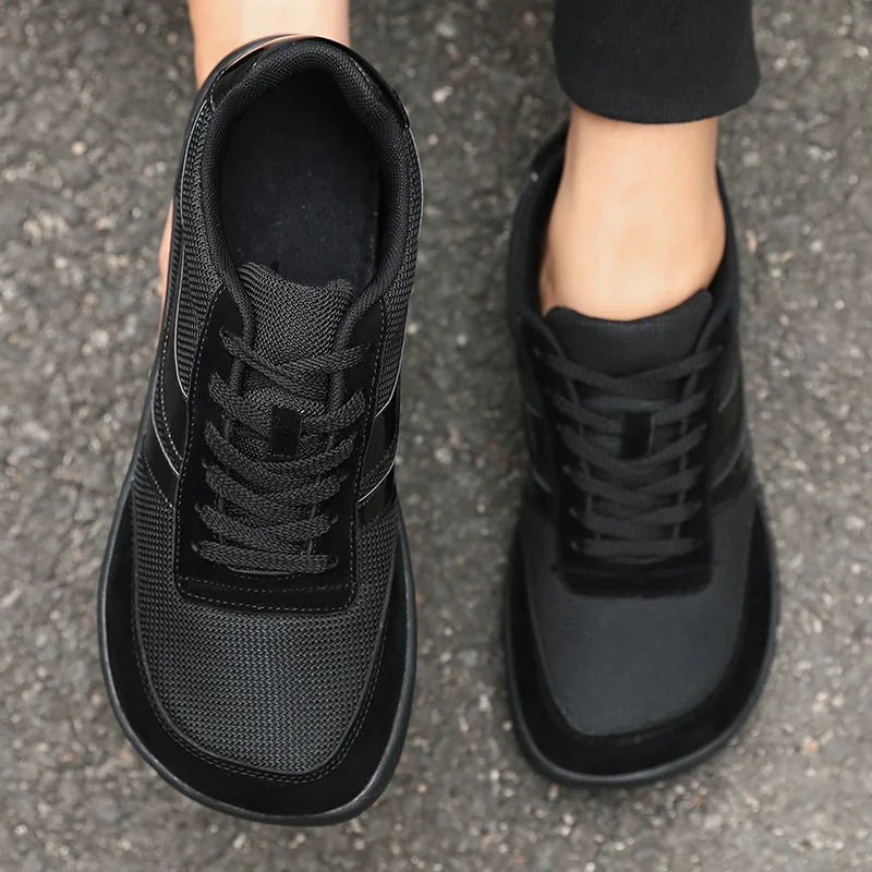 Zapatillas de hombre de puntera ancha, de moda, con suela blanda y horma ancha, calzado informal para exterior, unisex, de malla, tipo «barefoot», tenis de hombre