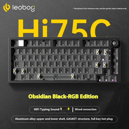 Kit tastiera meccanica LEOBOG Hi75C 3 modalità/cablata Hot Swap con manopola, RGB, guarnizione in lega di alluminio, kit tastiera Hi75C per PC, regalo personalizzato