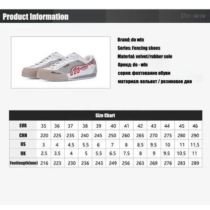 Pro Do-win Fecht-Schuhe für Kinder und Erwachsene – Professionelle Fecht-Schuhe – Rutschfeste Sneaker – Leicht – Echtleder – Wettkampf