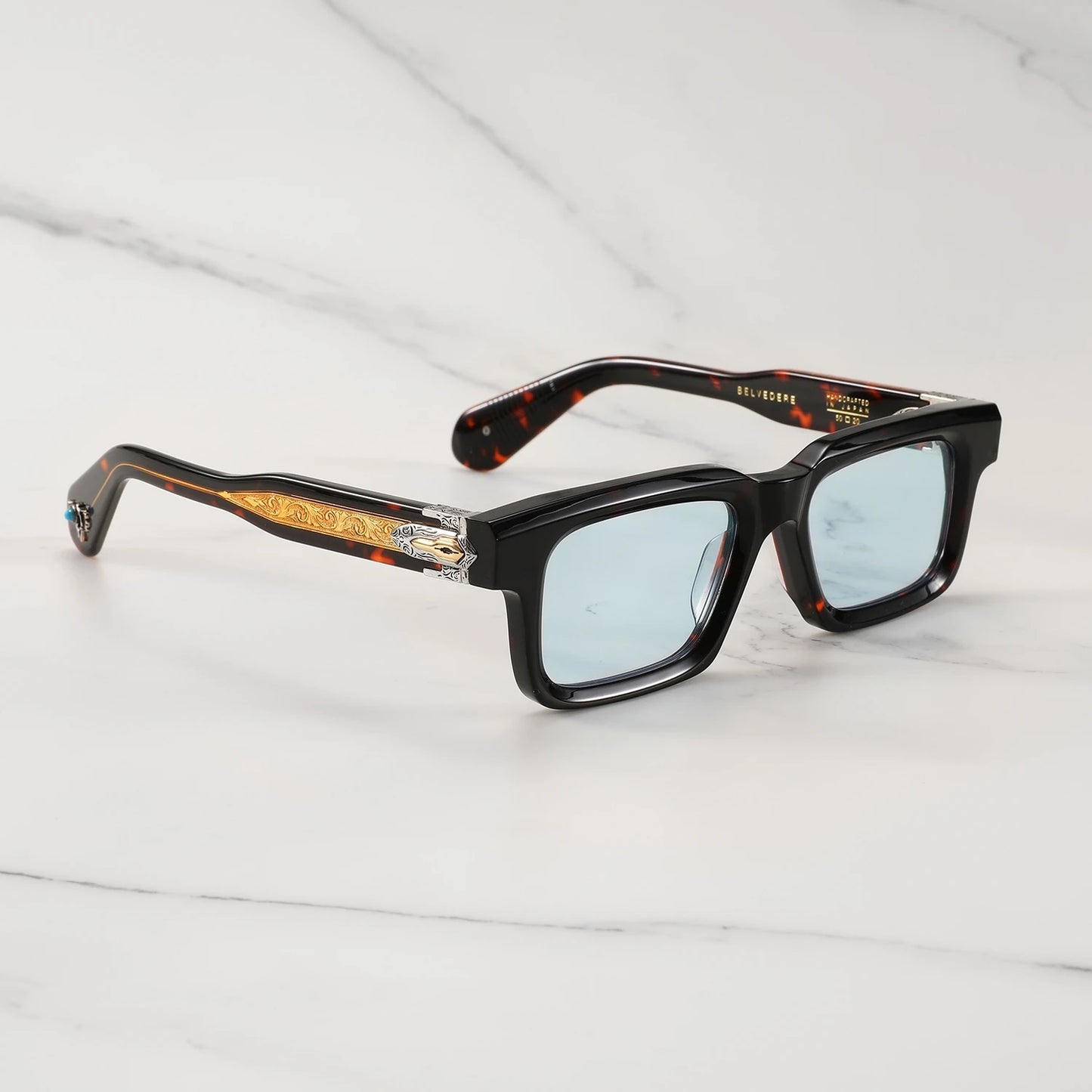 JMM BELVEDERE Vintage Square Retro Sun glasses for man Fashion Women sunglasses 2025 3D Carving and Gemstone Design sunglass man
