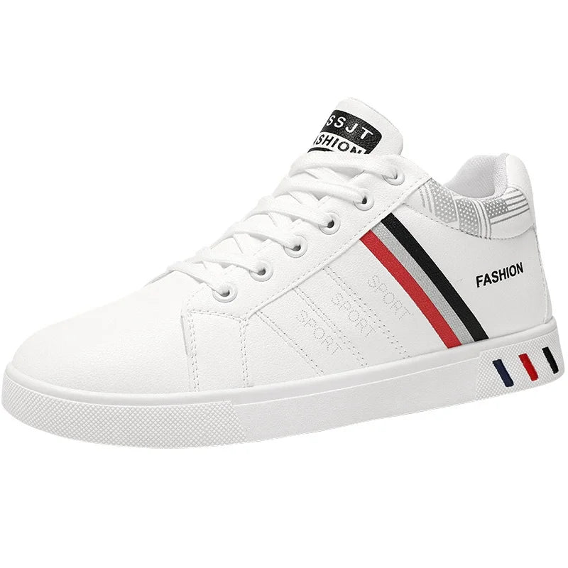 Men's Casual Sneakers Skateboarding Shoes PU Flats Shoes Students Outdoor Sneakers Street Shoes Lace Walking Shoes Plus Size 48