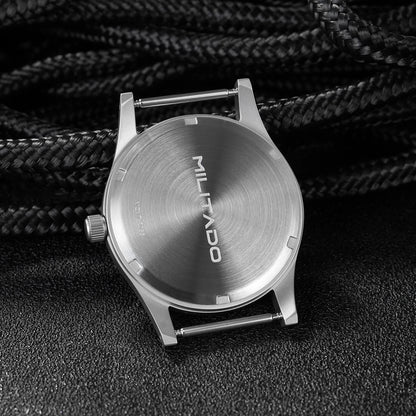 Militado ML05 38mm Military Watch Miyota 2035 Movement Domed Sapphire Crystal C3 Green Luminous 10Bar Waterproof Vintage Watches