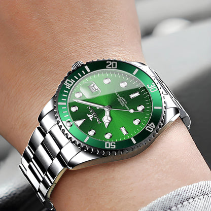 Montre-bracelet à quartz FNGEEN Son Brand de BINBOND avec bracelet en acier inoxydable pour homme, lumineuse et étanche, de luxe.
