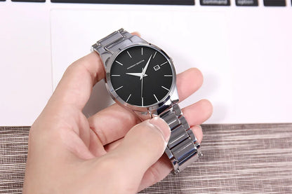Pánské hodinky Hannah Martin, pouzdro z nerezové oceli, quartzový strojek, ciferník o průměru 41 mm, profesionální styl, s ukazatelem data (imitace)