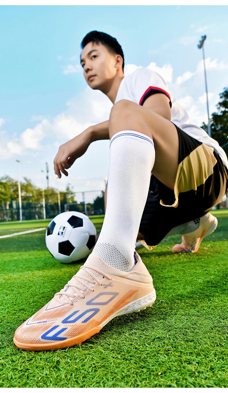 New Men's Soccer Shoes Match Football Boots Sneakers Non-Slip Grass Cleats High-Quality Futsal Indoor Hot-Selling High-Top Outdoor