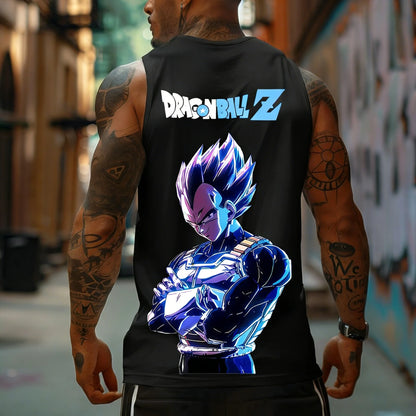 Dragon Ball Z Super Blue Vegeta American Retro Fitness Prsluk Y2K Harajuku stil za proljeće i ljeto Nova muška majica za svakodnevno nošenje