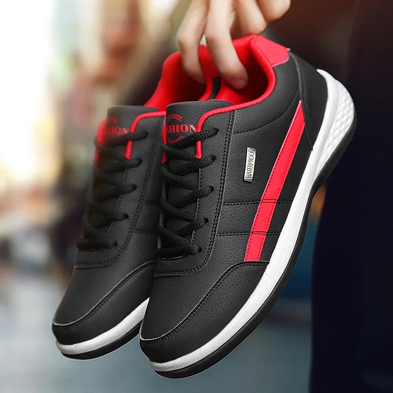 Skórzane męskie buty sportowe – modne, codzienne, włoskie, oddychające, rekreacyjne, męskie trampki, obuwie antypoślizgowe, męskie buty wulkanizowane