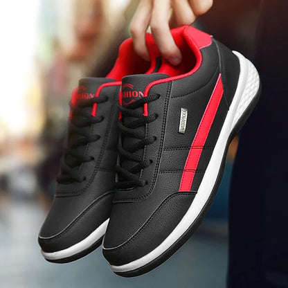 Skórzane męskie buty sportowe – modne, codzienne, włoskie, oddychające, rekreacyjne, męskie trampki, obuwie antypoślizgowe, męskie buty wulkanizowane