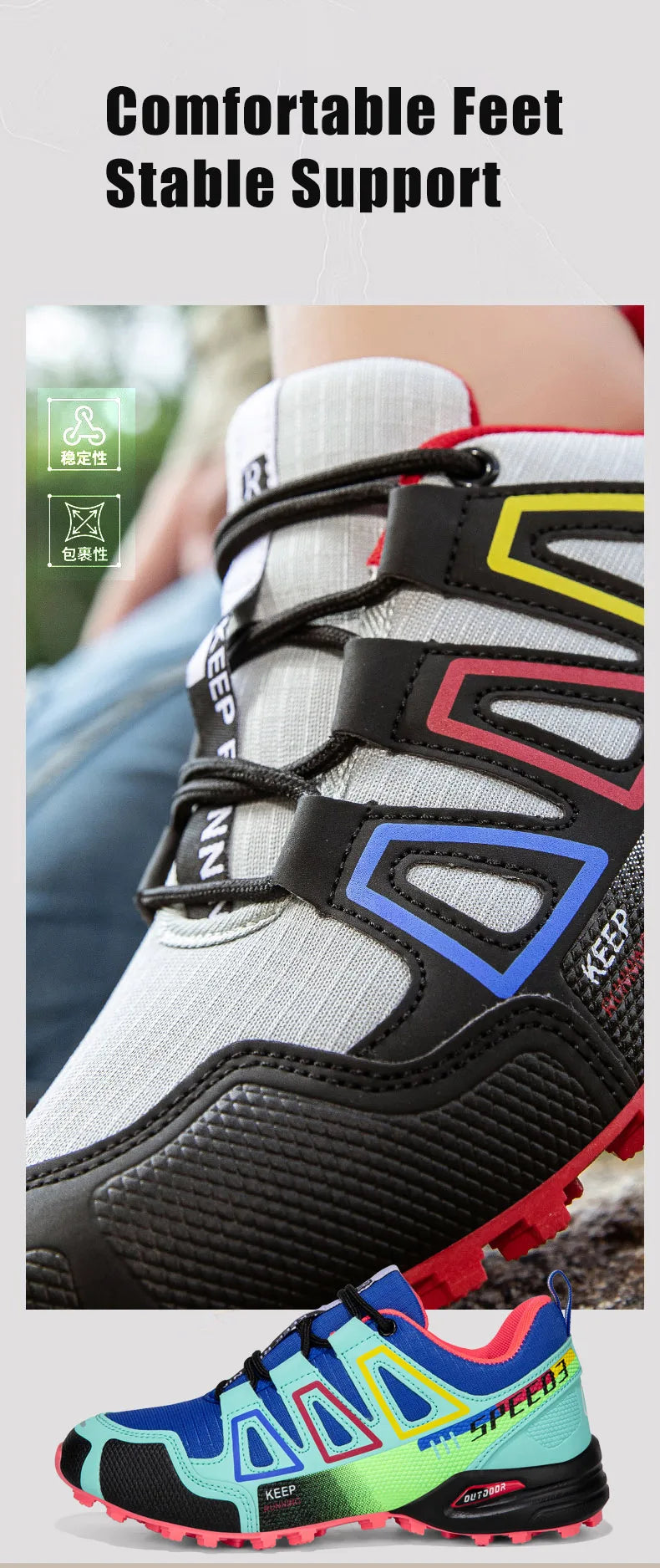 Men's Hiking Shoes Outdoor Sports Lace-Up Hiking Shoes Women's Hiking Sports Non-slip Hunting Tactical Sports Shoes